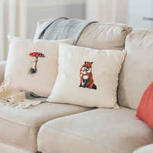 Load image into Gallery viewer, Hand Painted Forest Fox Pillow