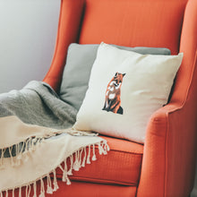 Load image into Gallery viewer, Hand Painted Forest Fox Pillow