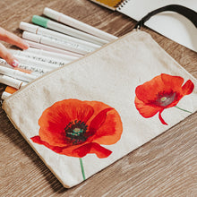 Load image into Gallery viewer, Handpainted Poppies Wristlet