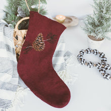 Load image into Gallery viewer, Handfelted Pinecone Christmas Stocking