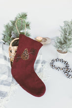 Load image into Gallery viewer, Handfelted Pinecone Christmas Stocking