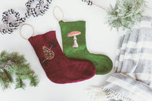 Load image into Gallery viewer, Handfelted Toadstool Christmas Stocking