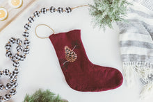 Load image into Gallery viewer, Handfelted Pinecone Christmas Stocking