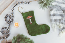Load image into Gallery viewer, Handfelted Toadstool Christmas Stocking