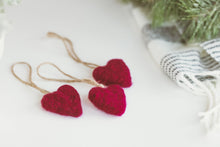 Load image into Gallery viewer, Felted Heart Ornanents