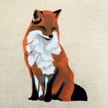 Load image into Gallery viewer, Hand Painted Forest Fox Pillow