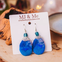 Load image into Gallery viewer, Felted Teardrop Dangle Earrings