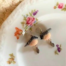 Load image into Gallery viewer, Felted Bird Earrings with Charm