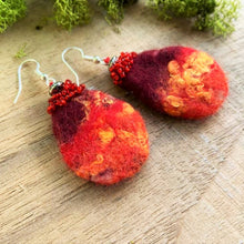 Load image into Gallery viewer, Felted Teardrop Dangle Earrings