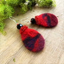 Load image into Gallery viewer, Felted Teardrop Dangle Earrings
