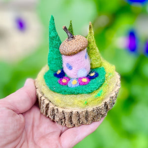 Tiny Felted Fairy House