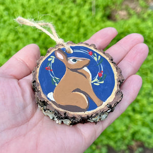 Handpainted Woodland Rabbit Ornament