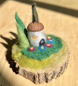 Tiny Felted Fairy House