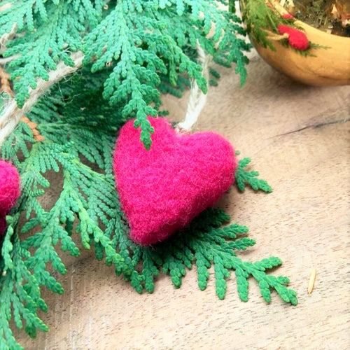 Felted Heart Ornanents