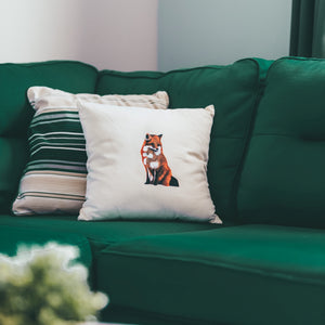 Hand Painted Forest Fox Pillow