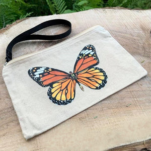 Hand-painted Monarch Wristlet