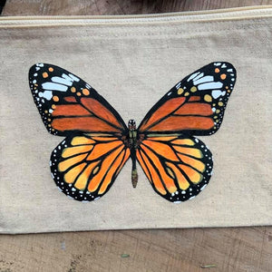Hand-painted Monarch Wristlet
