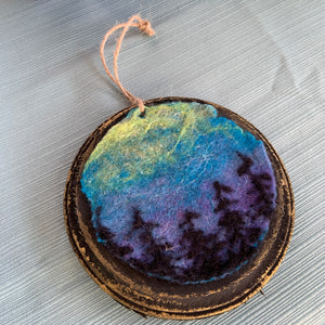 Felted Northern Lights Ornament/wall art