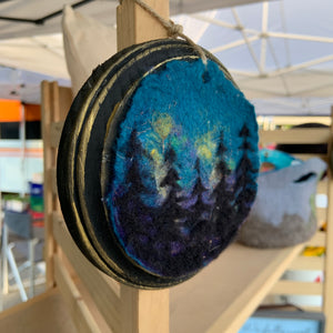 Felted Northern Lights Ornament/wall art