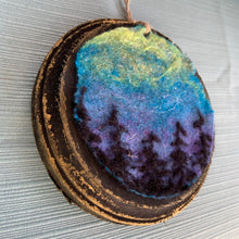 Load image into Gallery viewer, Felted Northern Lights Ornament/wall art