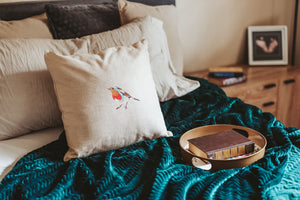 Hand Painted Songbird Pillow